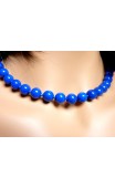 Collier perles rondes lapis lazuli reconstitué