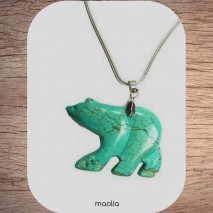 Maolia - Collier ours turquoise.