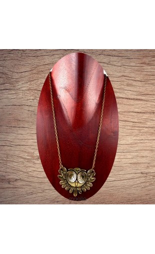 Maolia - Collier pendentif chouette bronze