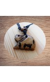 Maolia - Collier pendentif os de buffle éléphant