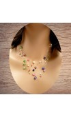 Maolia - Collier perles de culture colorées cinq fils