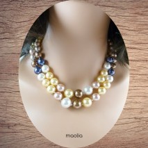 Maolia - Collier deux rangs perles de culture de 8 à 14 mm 