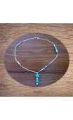 Maolia - Collier argent et perles bleues