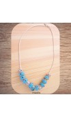 Maolia - Collier perles argent et de verre bleues