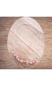 Maolia - Collier neuf perles rouges et blanches argent