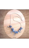 Maolia - Collier perles bleues et argent