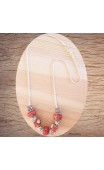 Maolia - Collier perles rouges et blanches argent