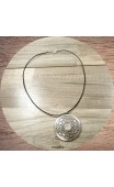 Maolia - Collier gros pendentif argent et gris