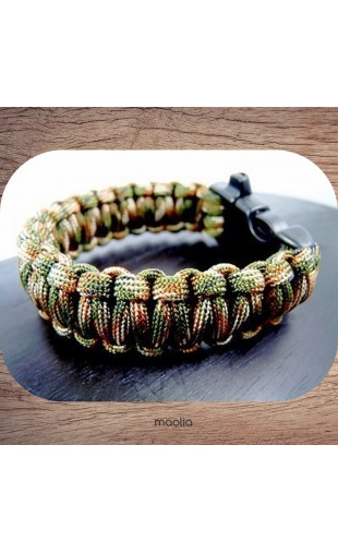 Maolia - Bracelet tressé survival corde