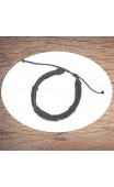 Maolia - Bracelet cuir bande et tresse