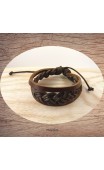 Maolia - Bracelet cuir marron tressé