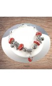 Maolia - Bracelet Pandamaolia chaîne argent et perles rouges