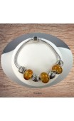 Maolia - Bracelet Pandamaolia argent avec perles jaune doré