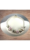 Maolia - Bracelet Pandamaolia argent avec perles roses et blanches