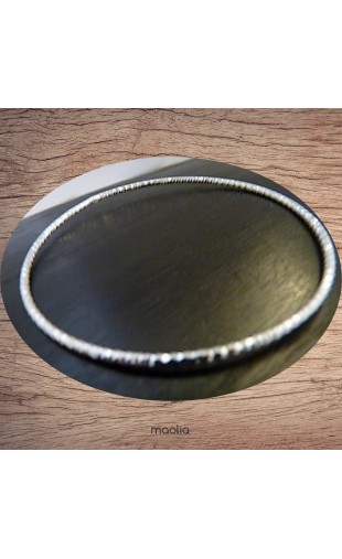 Maolia - Bracelet anneau ciselé plaqué argent 