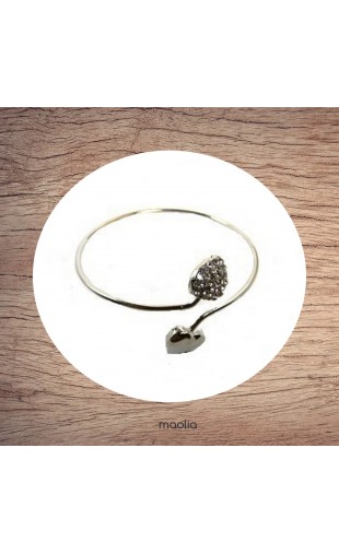 Maolia - Bracelet anneau aux deux coeurs