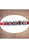 Maolia - Lettres strass argent pour bracelet cuir