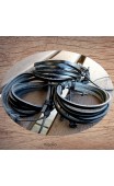 Maolia - Bracelet cuir noir six bandes