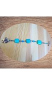 Maolia - Bracelet turquoise carrée bleues 