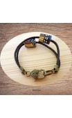 Maolia - Bracelet cordons cuir et perles en polymère