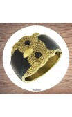 Maolia - Bracelet manchette émaillé et bronze