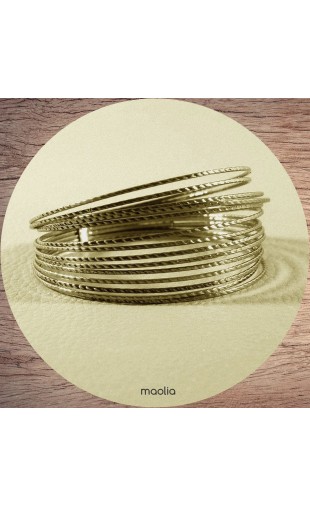 Maolia - Bracelet anneaux martelés argent