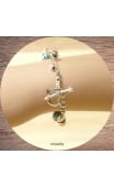 Maolia - Bracelet perles bleues et argent 3 fils 