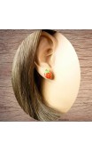 Boucles d'oreilles petites fraises des bois