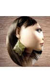Boucles d'oreilles losange vert bronze