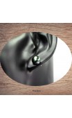 Boucles d'oreilles véritable perle de culture teinte verte