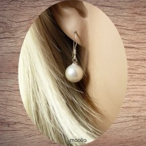 Boucles d'oreilles perle de culture blanche