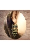 Boucles d'oreilles chouette articulée bronze