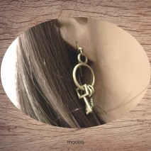 Maolia - Boucles d'oreilles anneau et petites clés