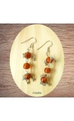 Maolia - Boucles d'oreilles argent et perles rouges