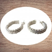 Maolia - Boucles d'oreilles demi créoles torsadées
