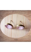 Maolia - Boucles d'oreilles cabochon ciel rose étoilé