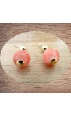 Boucles d'oreilles perles roses et dorées