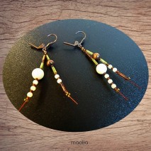 Maolia - Boucles d'oreilles vert brun bronze