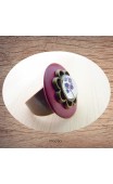 Bague bouton coco rouge violet cabochon arbre mauve