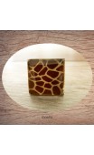 Bague cabochon carrée peau de girafe
