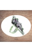 Bague émaillée rectangulaire violet cristal