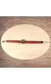 Bracelet pression cuir rose fuchsia
