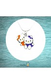 Collier duo petites chattes 