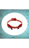 Bracelet tressé rouge fillettes 