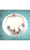 Bracelet Pandamolia perles blanches lumineuses