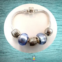 Bracelet Pandamaolia perles bleues 