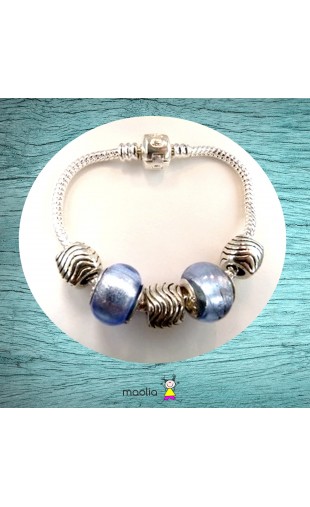 Bracelet Pandamaolia perles bleues 