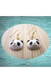 Boucles d'oreilles panda noir et blanc