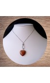 Maolia - Collier coeur pierre de soleil chaine argent