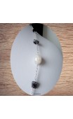 Maolia - Collier sautoir perles naturelles grises et blanches